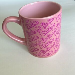 BNWOT Mattel Barbie Palm Trees Pink on Pink Ceramic Mug in Matte Finish